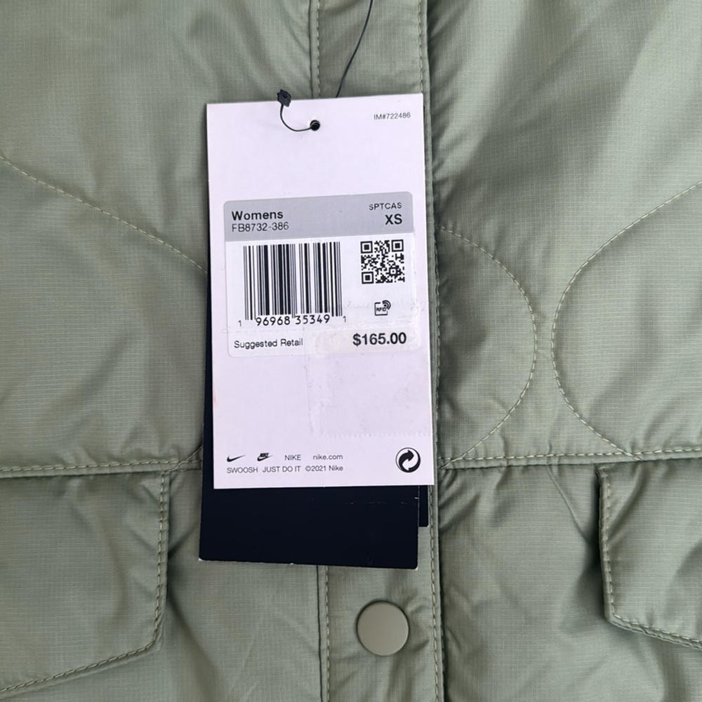 Nike Women's Sportswear Essentials Quilted Trench Coat NWT Size XS oversized - Picture 8 of 15